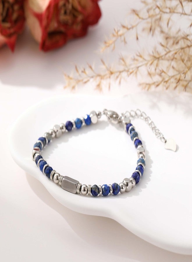 chorfla Beaded Bracelets For Women-Silver Boho Bracelets,Bohemian Beaded Bracelet for Women,Birthday Gifts For Best Friends Female Women,Natural Stone Bracelet - Image 3